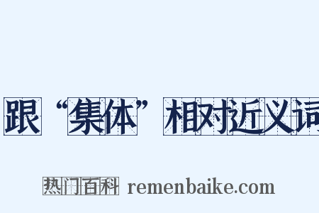 跟“集体”相对近义词是什么意思的图片